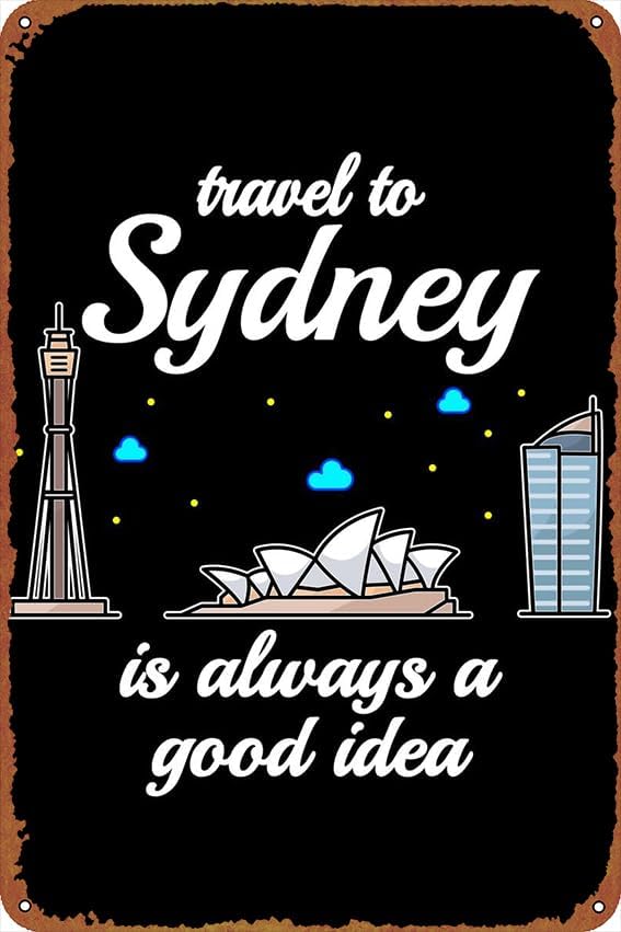 Home Bar Sydney - 1p、シドニー旅行ポスターサイン、面白いおしゃれなアートウォールデコレーション、家の庭のサイン、バー、ホテル、カフェ、パブ、屋内屋外レストラン