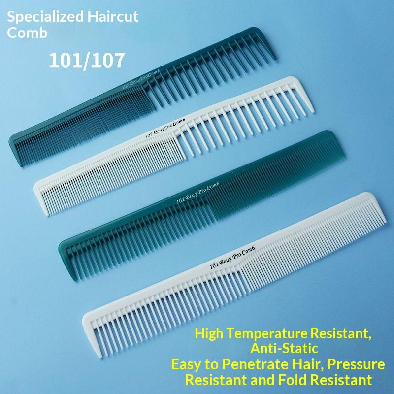 Home Barber - プロ用理髪細目ヘアカットコーム、帯電防止、フラットヘッド、軽量、家庭でのDIYヘアカットやグルーミング用