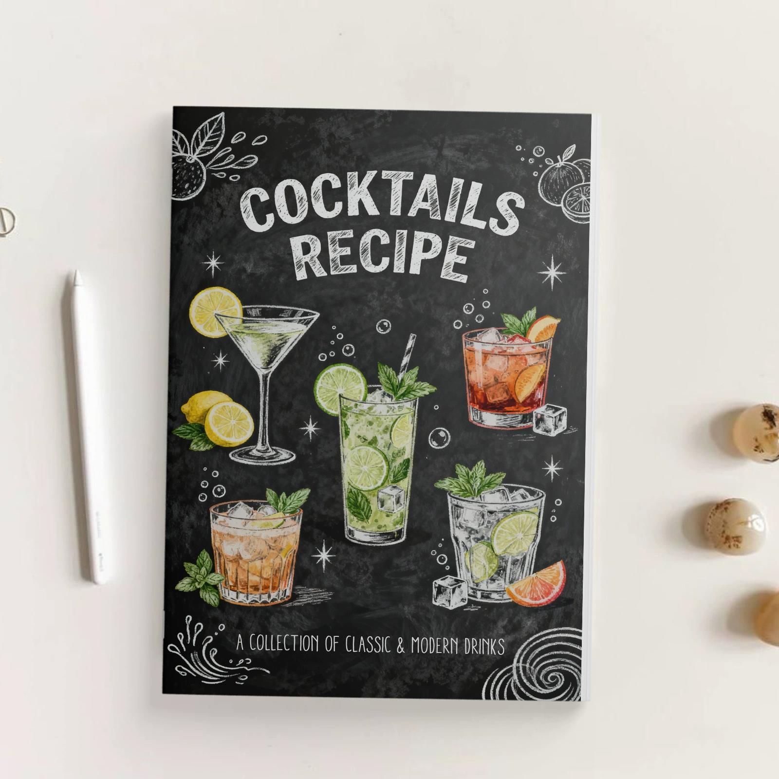 Cocktail Recipe Book - 古典的で現代的なカクテルレシピブック、初心者向けのドリンク作りガイド、実践的なバーテンダートレーニングガイド