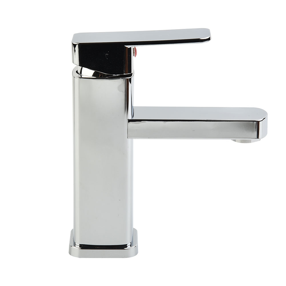 Home Bar Sink - 浴室の蛇口 温水と冷水の混合栓 ブラック/クローム デッキマウント式洗面台 浴室キッチンシンクの蛇口 スクエアウォッシュベイスンタップ