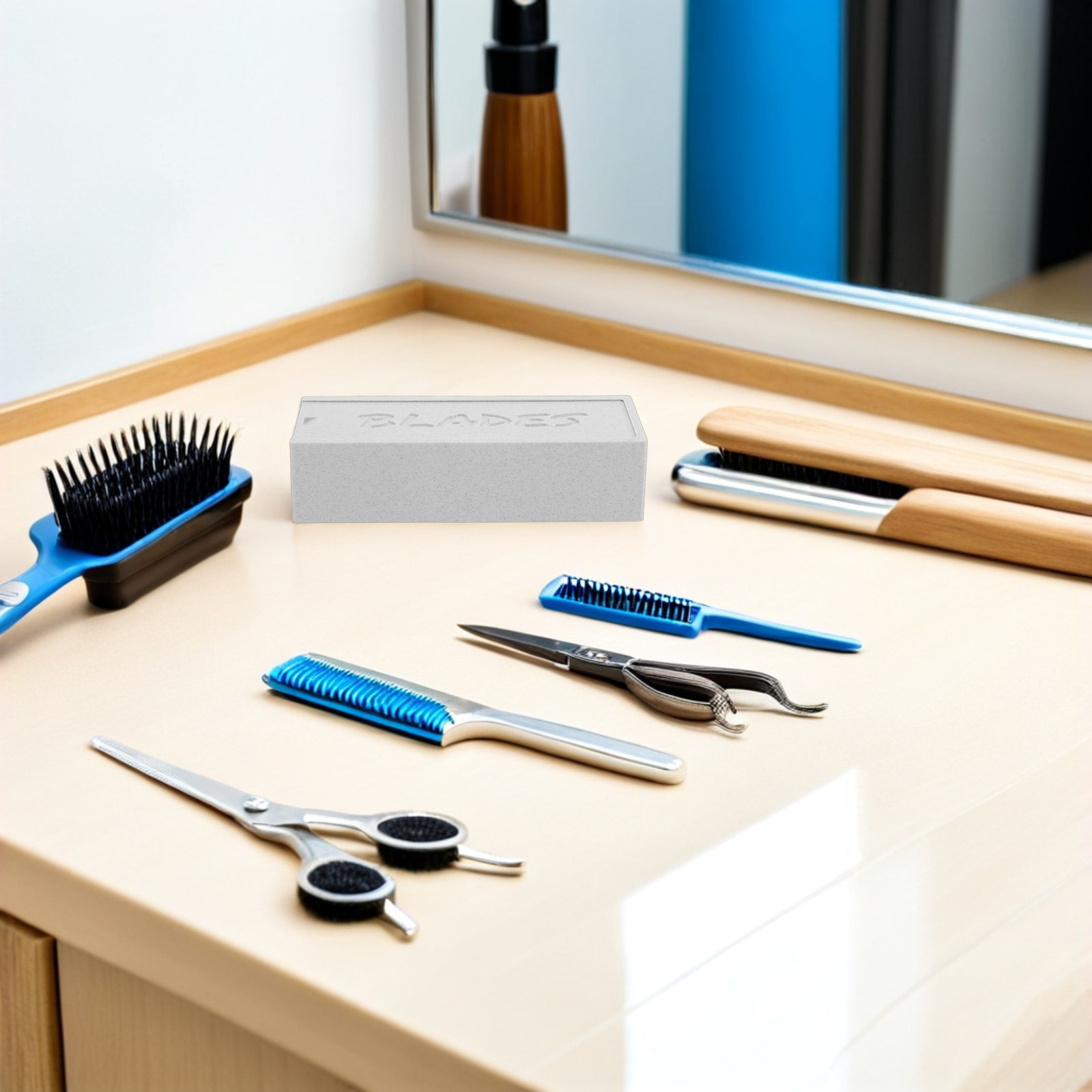 Home Barber - 白い二重コンパートメントの刃収納ケース、家庭用浴室や理髪店用のバリカン収納ボックス、シェービングアクセサリーオーガナイザーボックス