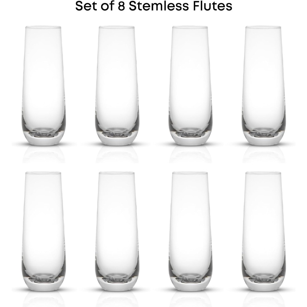 ステムレスシャンパンフルート8個セット、9.5オンスクリスタ - Highball Glass Set のレビューと価格