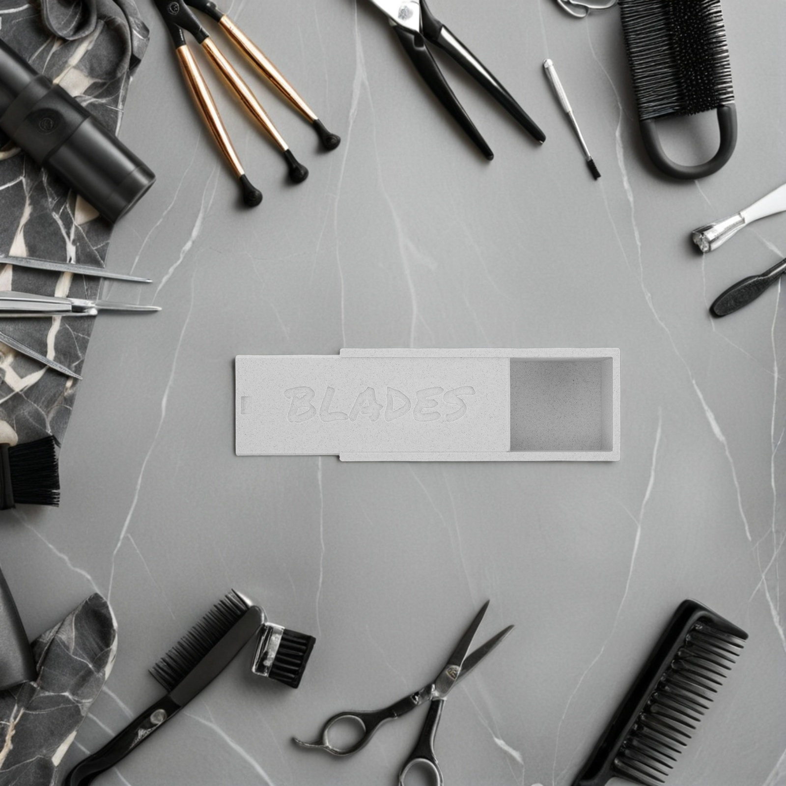白い二重コンパートメントの刃収納ケース、家庭用浴室や理髪店用 - Home Barber のレビューと価格
