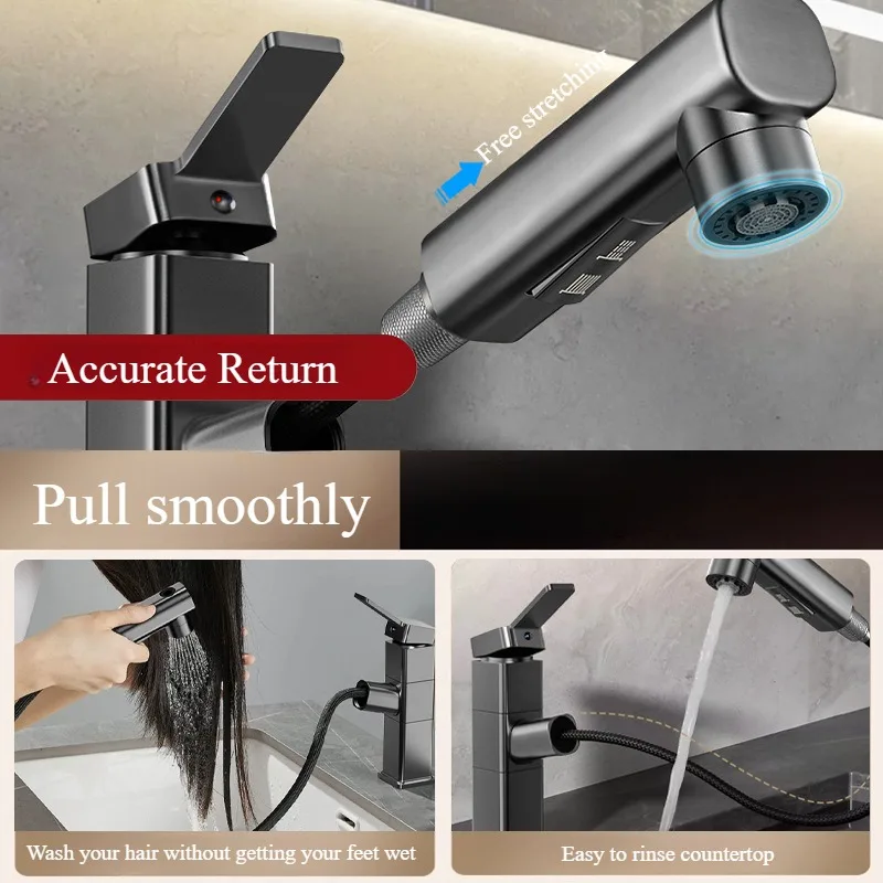 引き出し式バスルーム蛇口,温水と冷水ミキサー,洗面台シンク, - Home Bar Sink のレビューと価格