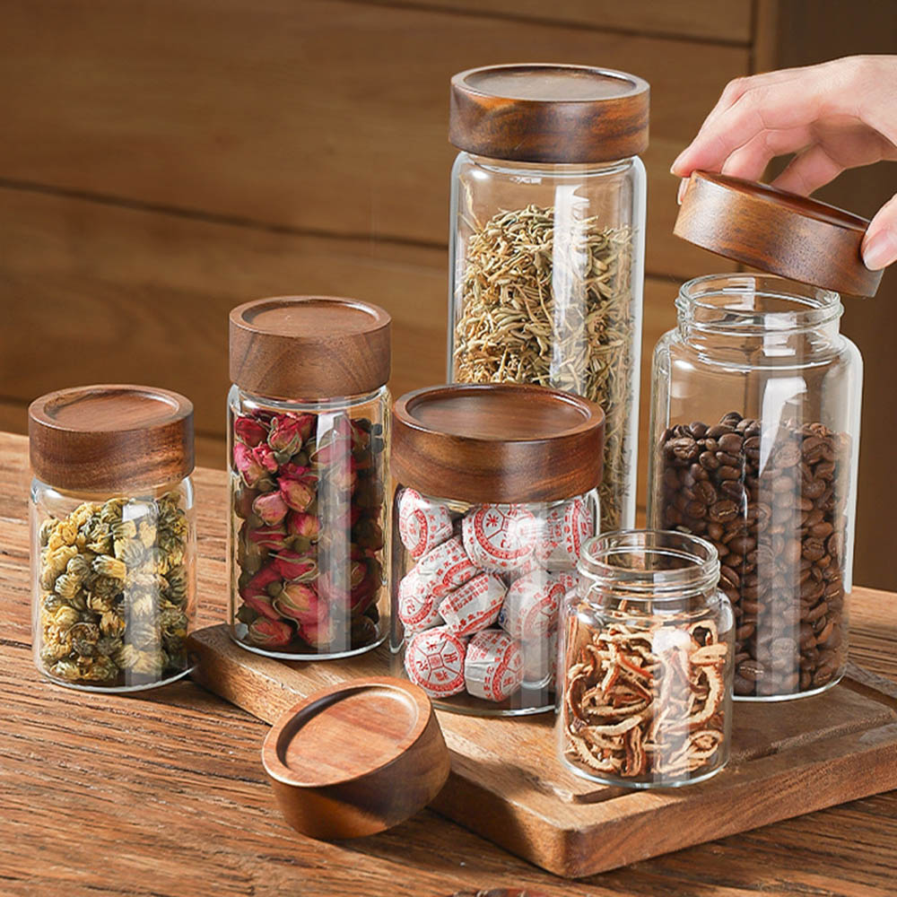 蓋付きホウケイ酸ガラス貯蔵タンク,アカシアの木,ラッカーグレ - Highball Glass Set のレビューと価格