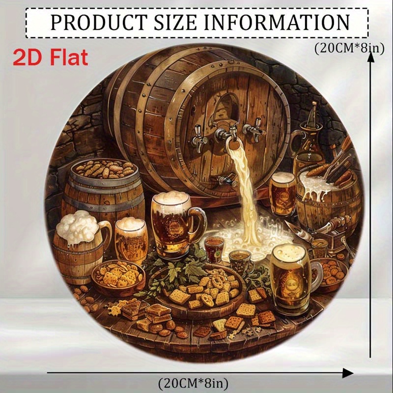 1個入り 丸型 2D フラットアルミサイン 室内/屋外壁飾り - Home Bar Cafe のレビューと価格