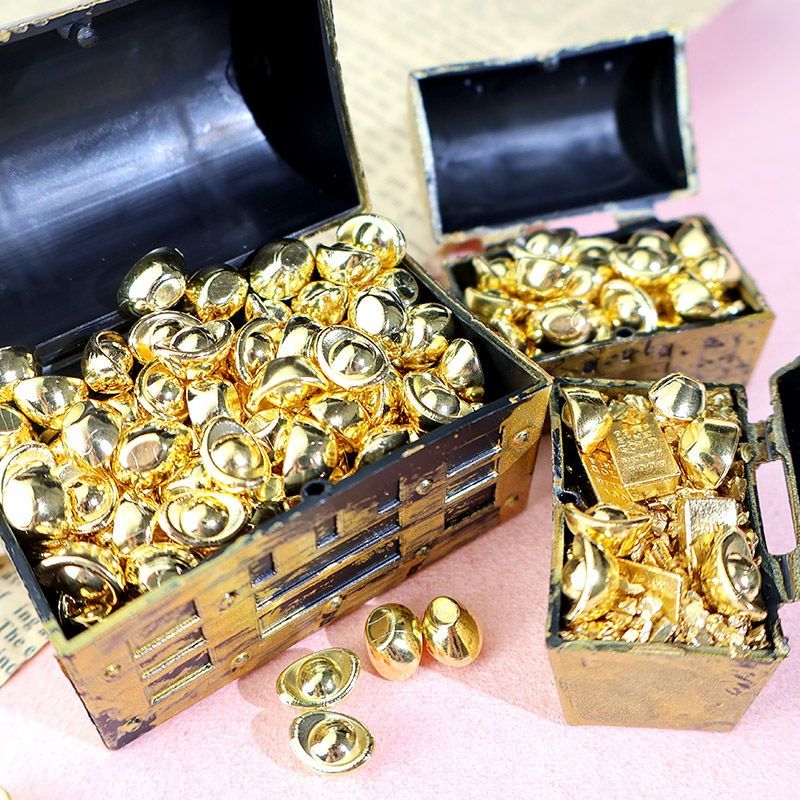 1セットミニ金塊海賊宝物モデル模擬ディスプレイピースデスクト - Bar Cart Gold のレビューと価格