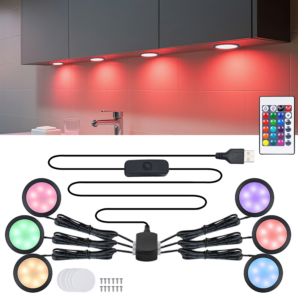 1/2/4/6灯 RGB LED キャビネット下照明 5V  - Home Bar And Cabinet のレビューと価格
