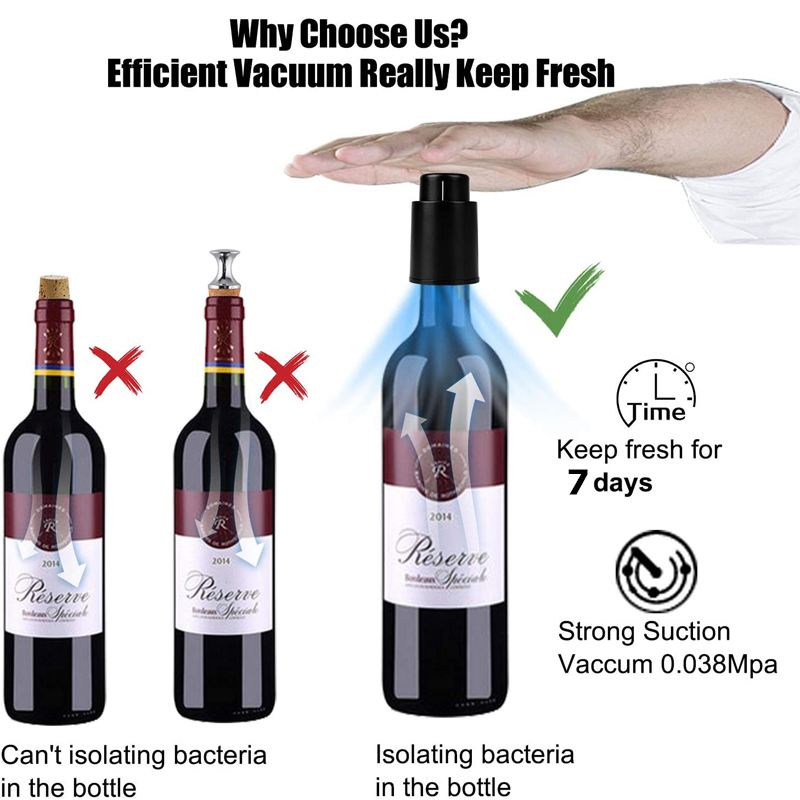 LMETJMA ワインボトルストッパー 再利用可能な真空ワイ - Wine Preservation Pump のレビューと価格